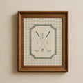 Golf Monogram in Green Gingham | 1627