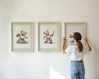 Set of 6 Vintage Teddy Bear Sports Wall Art, Babyshower Gift Boy, Watercolor Illustrations, Sports Nursery Theme Decor for Kids Room