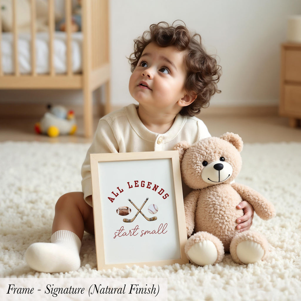 All Legends Start Small™ Sports Nursery Art ∙ Hockey, Football, Baseball ∙ 1993