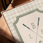 Golf Monogram in Green Gingham | 1627