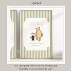 Classic Storybook Quote Nursery Art Vintage Sage Green Striped | 1401-A