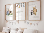 Winnie The Pooh Nursery Quote Print, Winnie the pooh nursery set, Classic Pooh Baby Decor Wall Art, New Baby, Digital, Printable, Framed