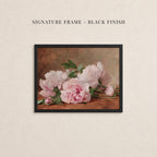 Vintage Pink Peony Oil Painting Print | 2264