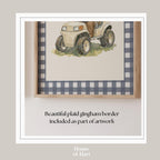 Boy's Golf Nursery Art - Set of 3 Prints Blue Plaid Teddy Bears | 2236