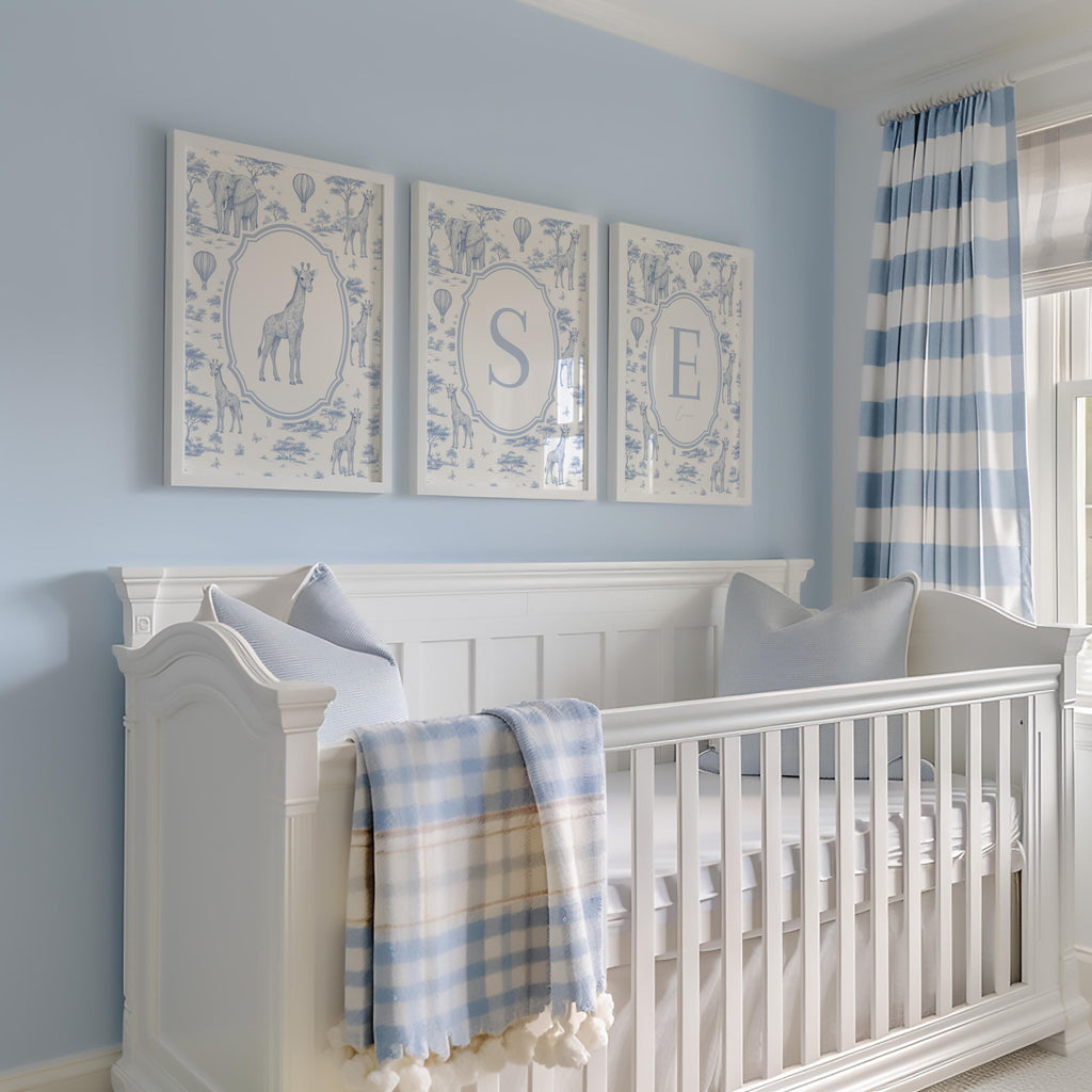 Blue Safari Nursery Prints: Chinoiserie Toile de Jouy | 1867