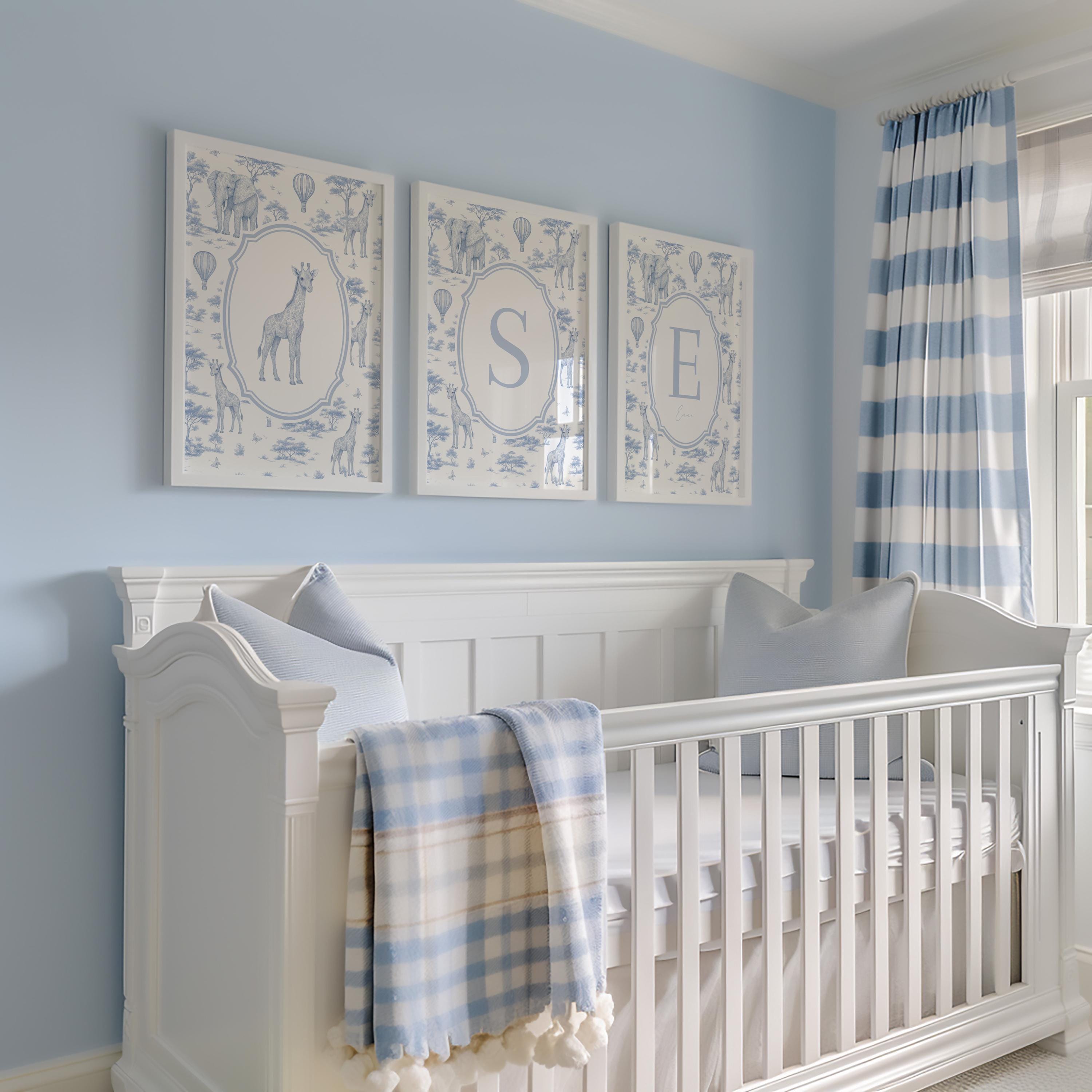 Blue Safari Nursery Prints: Chinoiserie Toile de Jouy | 1867