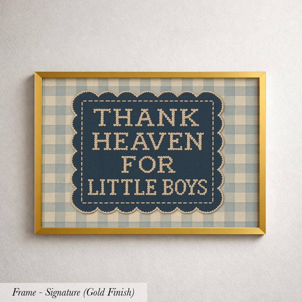 Thank Heaven For Little Boys Vintage Nursery Wall Art | 1638