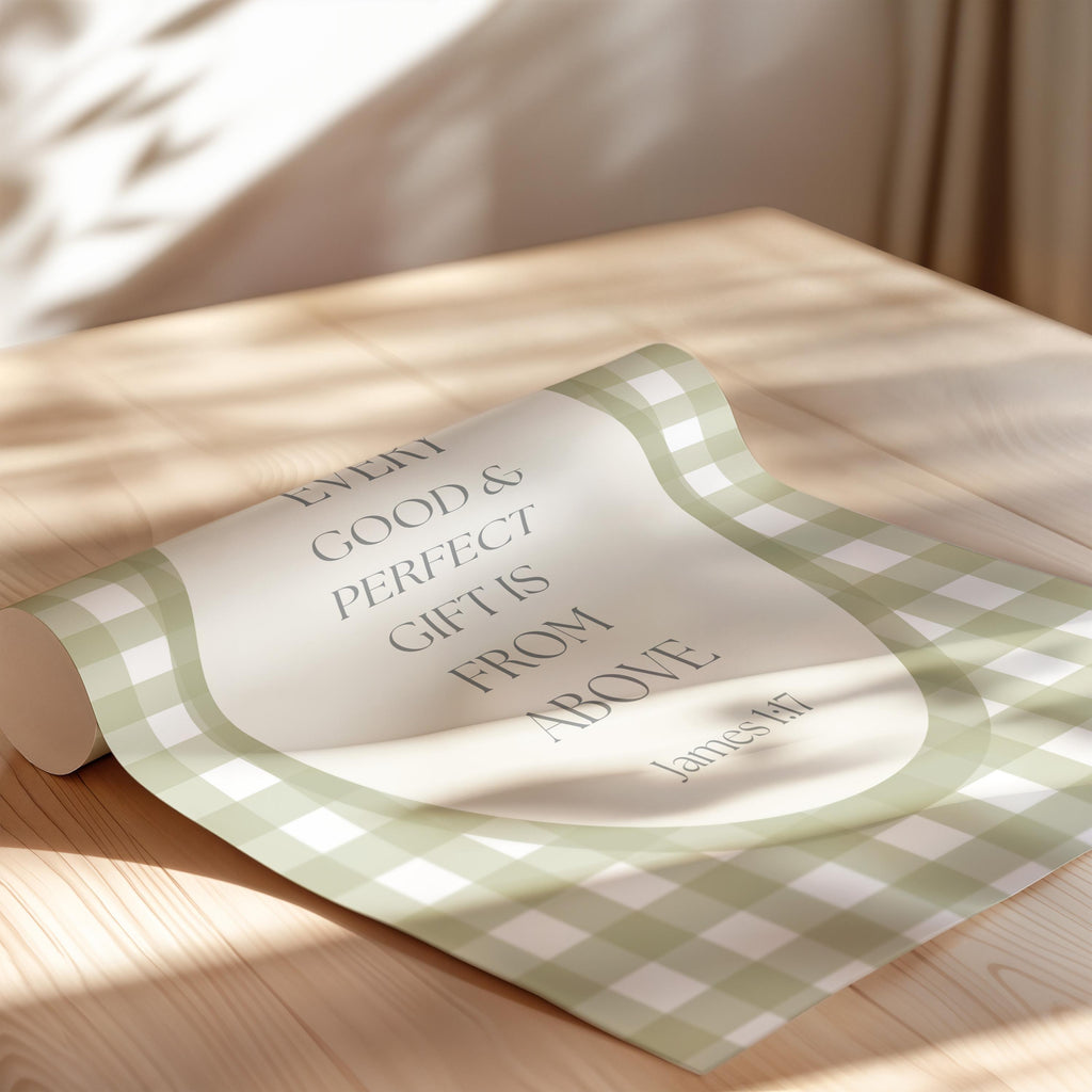 James 1:17 Gingham Nursery Print | 1246