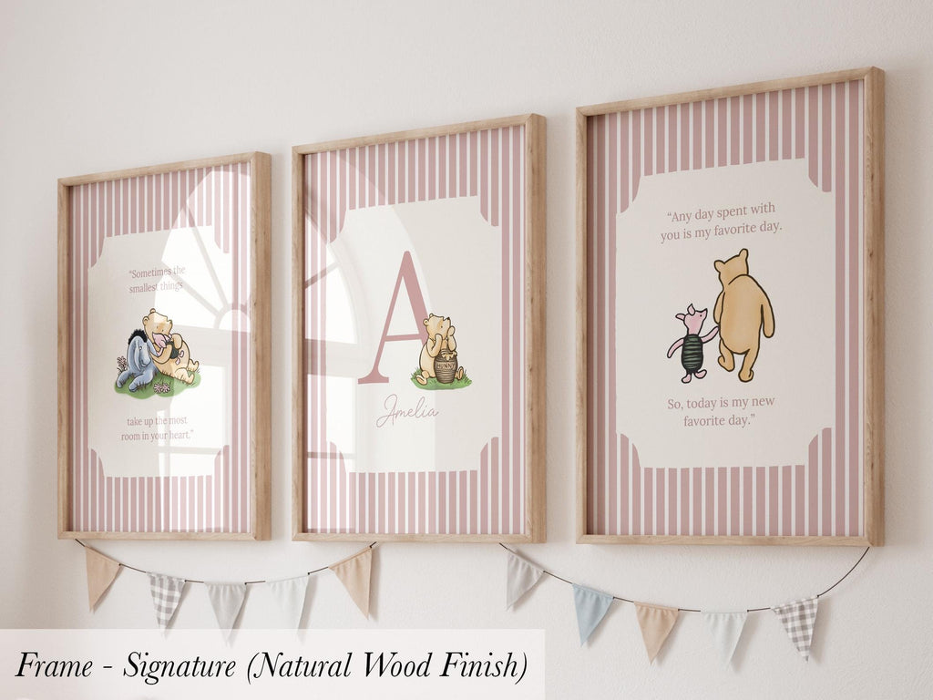 Personalized Name Classic Storybook Quote Nursery Art Vintage Sage Green Striped ∙ 2325
