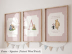 Personalized Name Classic Storybook Quote Nursery Art Vintage Sage Green Striped ∙ 2325