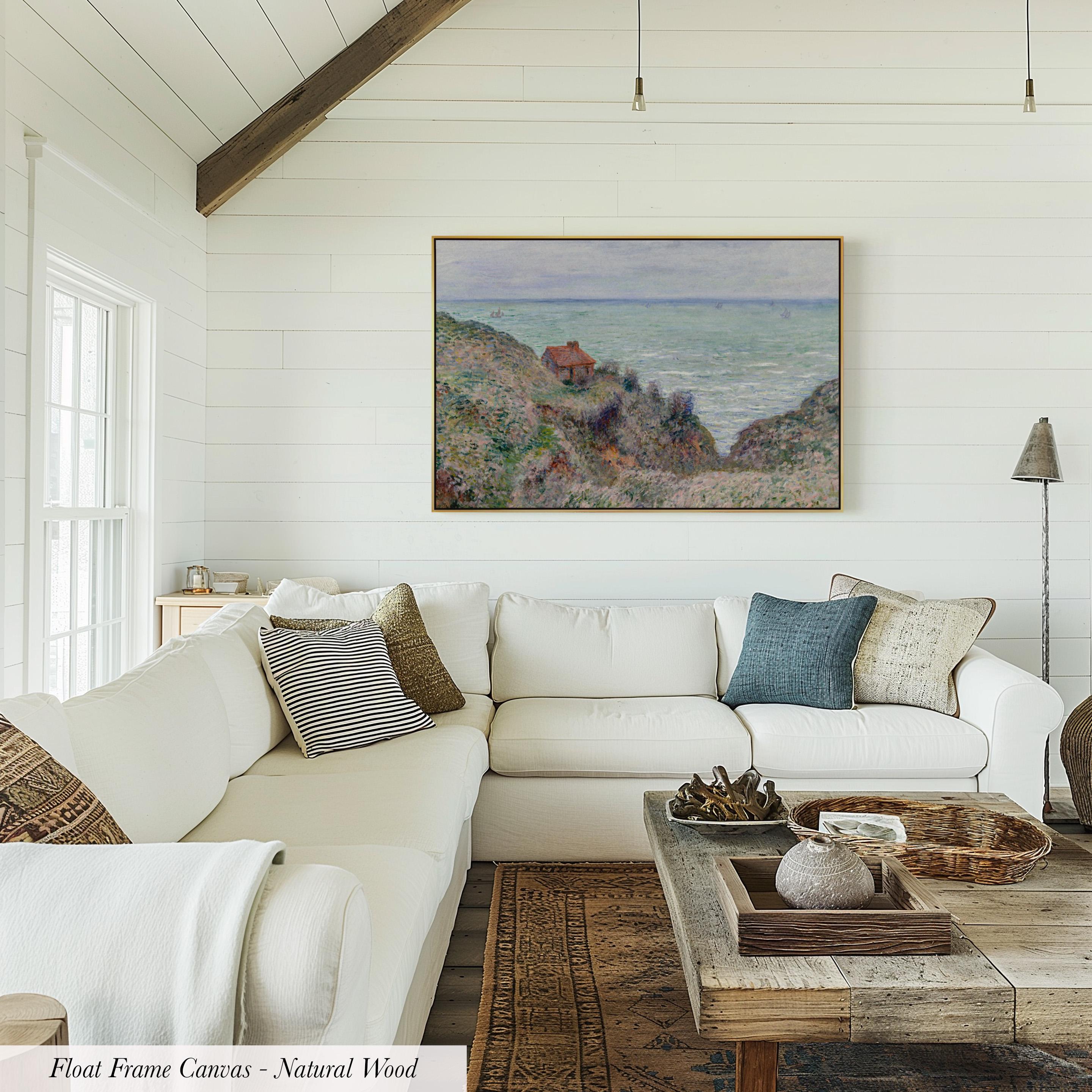 Monet Seascape Coastal Cotton Float Frame Canvas Art Print | 2214
