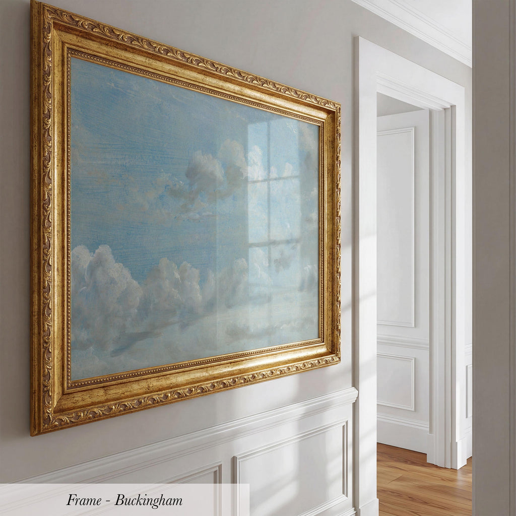 Vintage Cloud Painting Print - Framed Living Room Wall Art | 2156