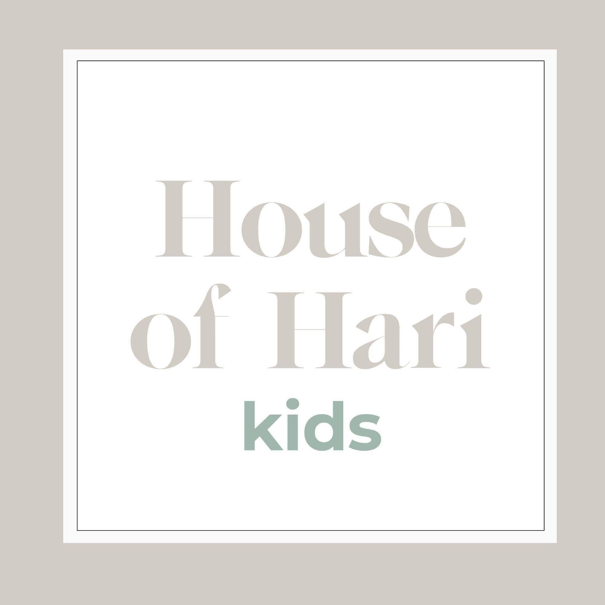 the text "House of Hari Kids" in a light gray color.