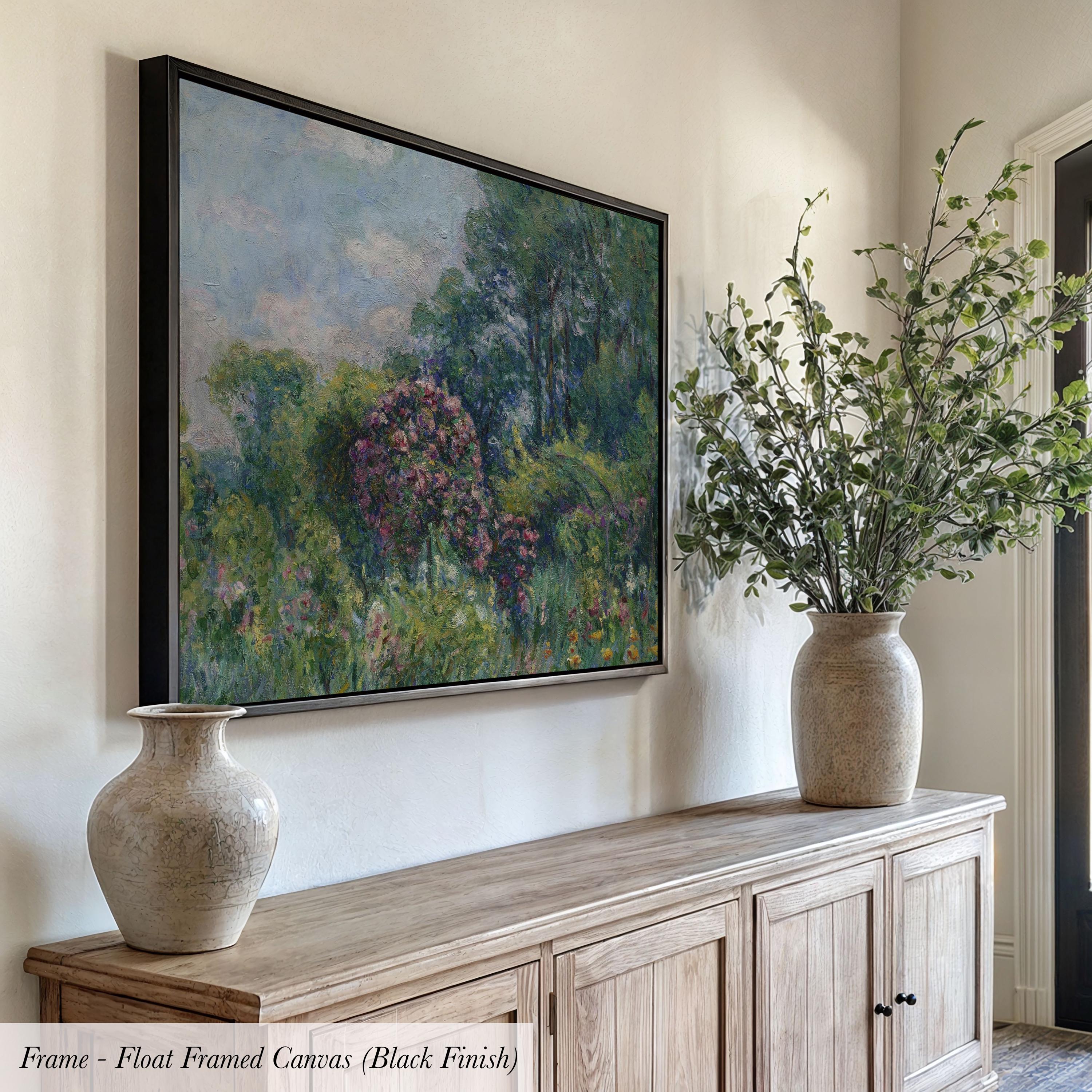 Monet Garden Cotton Float Frame Canvas Art Print | 2215