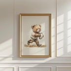 Sports Vintage Teddy Bear Rugby Print | 1232