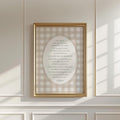 Lord’s Prayer Beige Gingham Wall Art | 1883