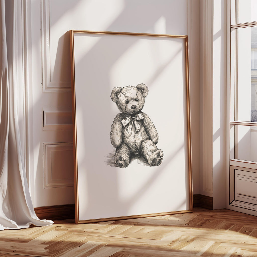 Teddy Bear Vintage Sketch Art | 1172