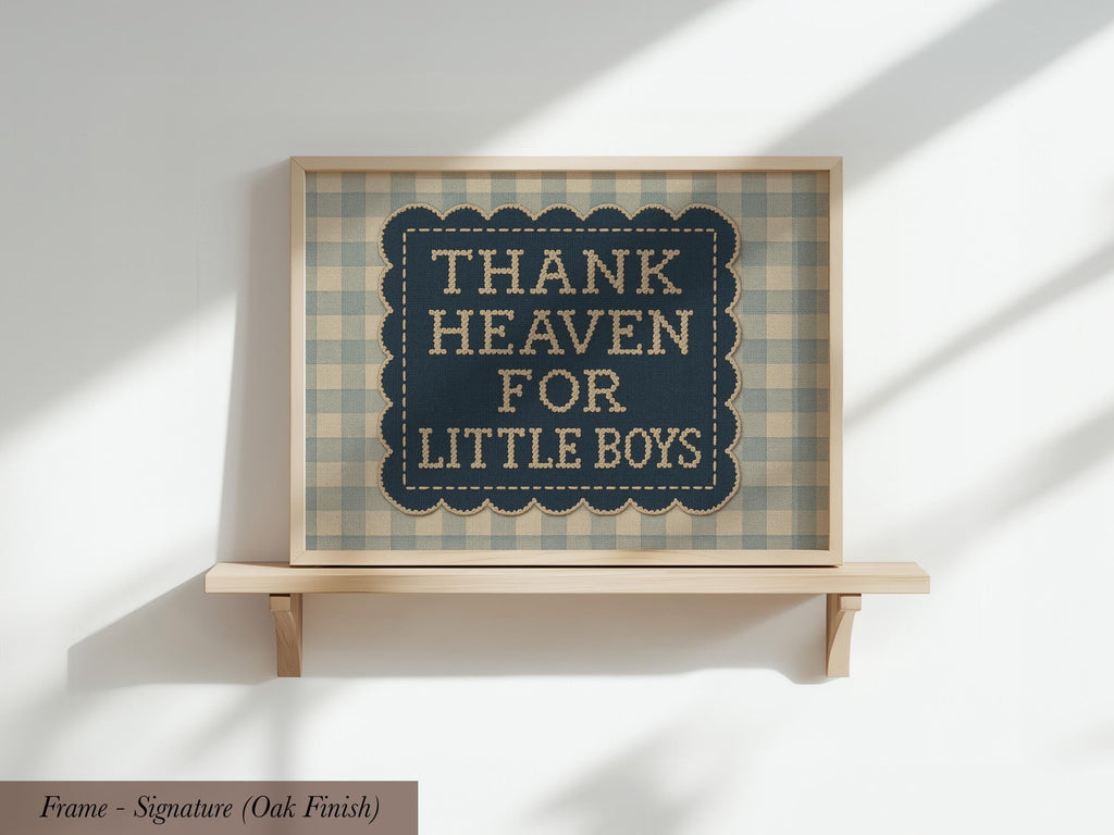 Thank Heaven For Little Boys Vintage Nursery Wall Art | 1638