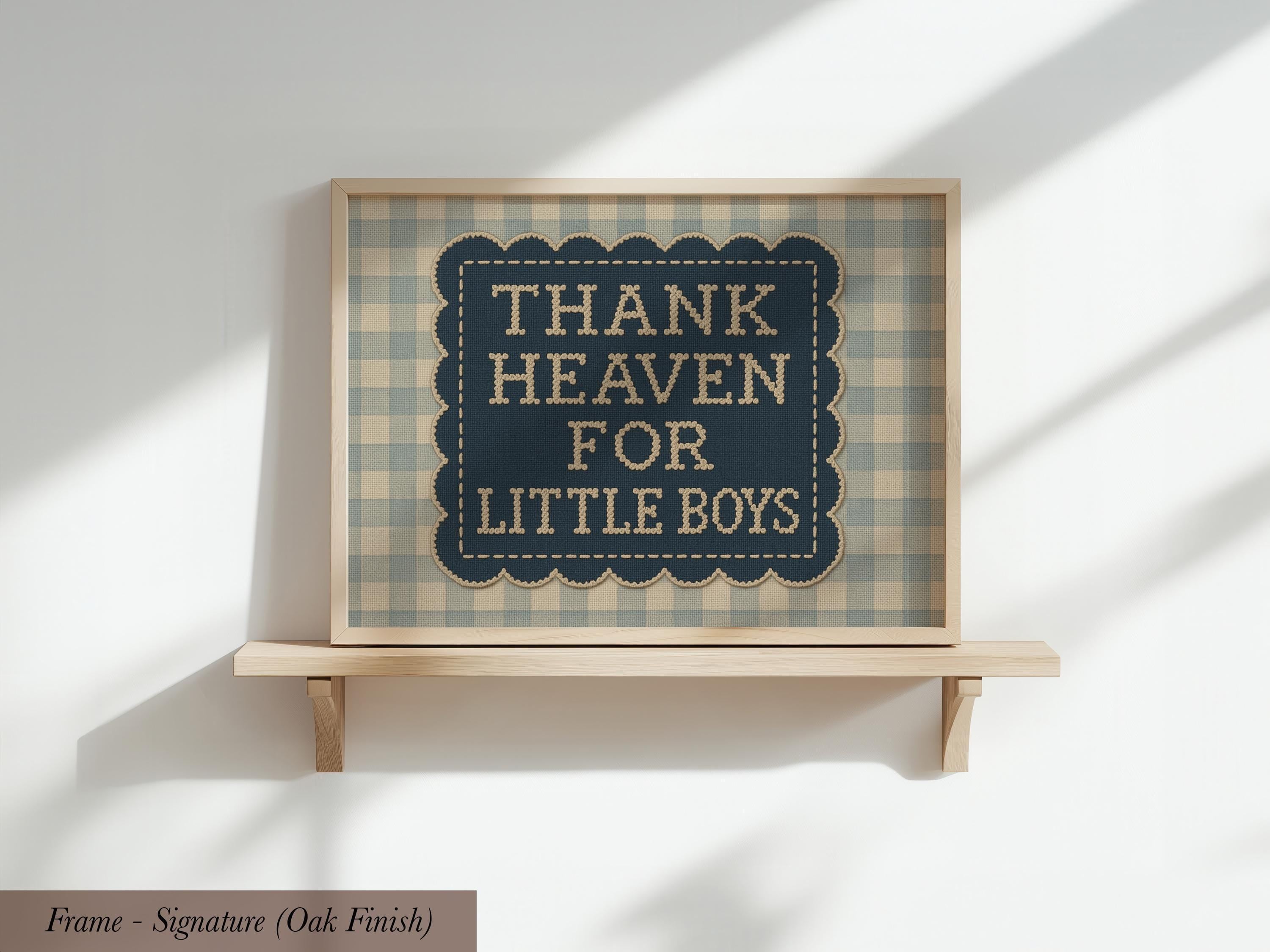 Thank Heaven For Little Boys Vintage Nursery Wall Art | 1638