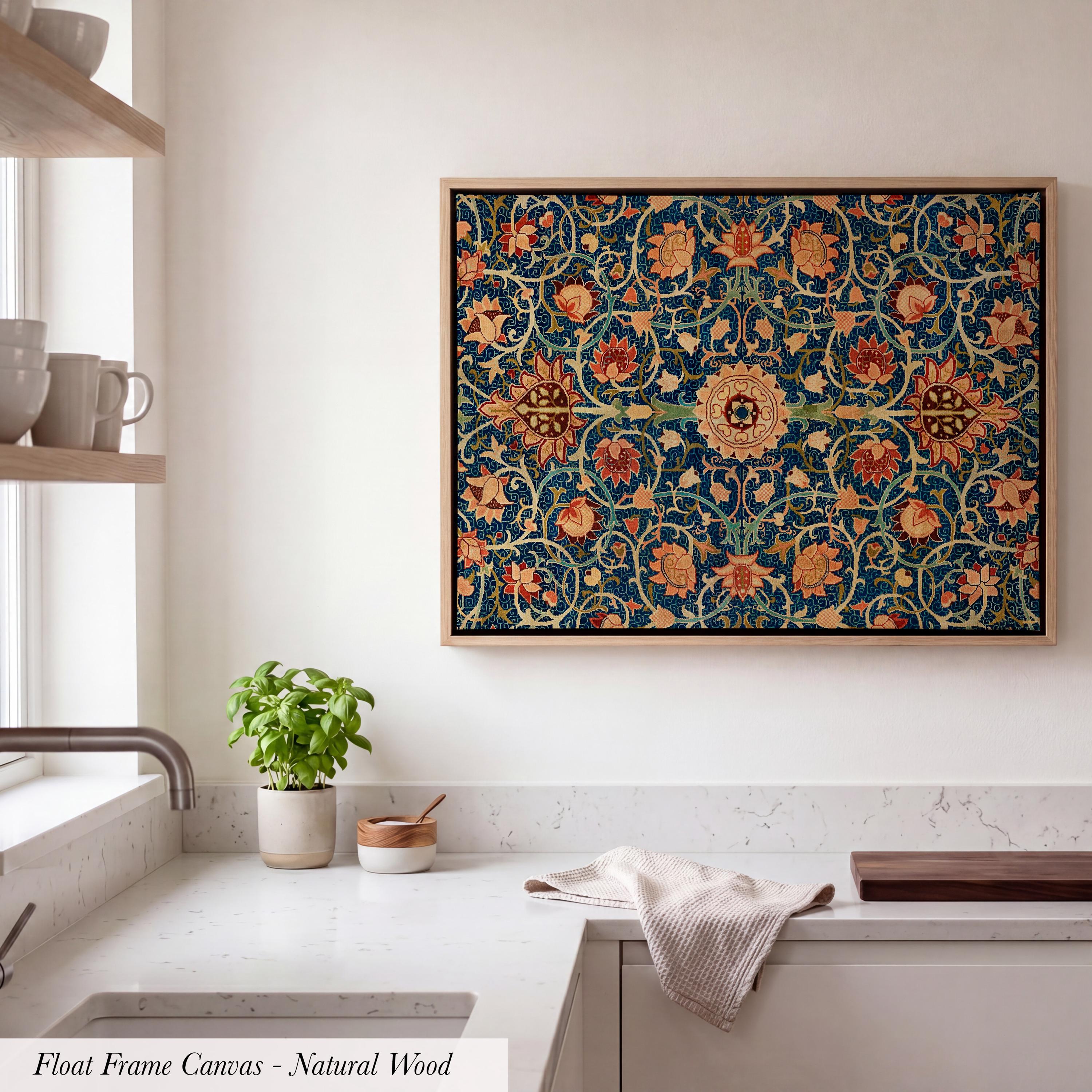 William Morris Botanical Cotton Float Frame Canvas Art Print ∙ 2212