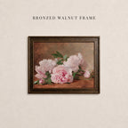Vintage Pink Peony Oil Painting Print | 2264