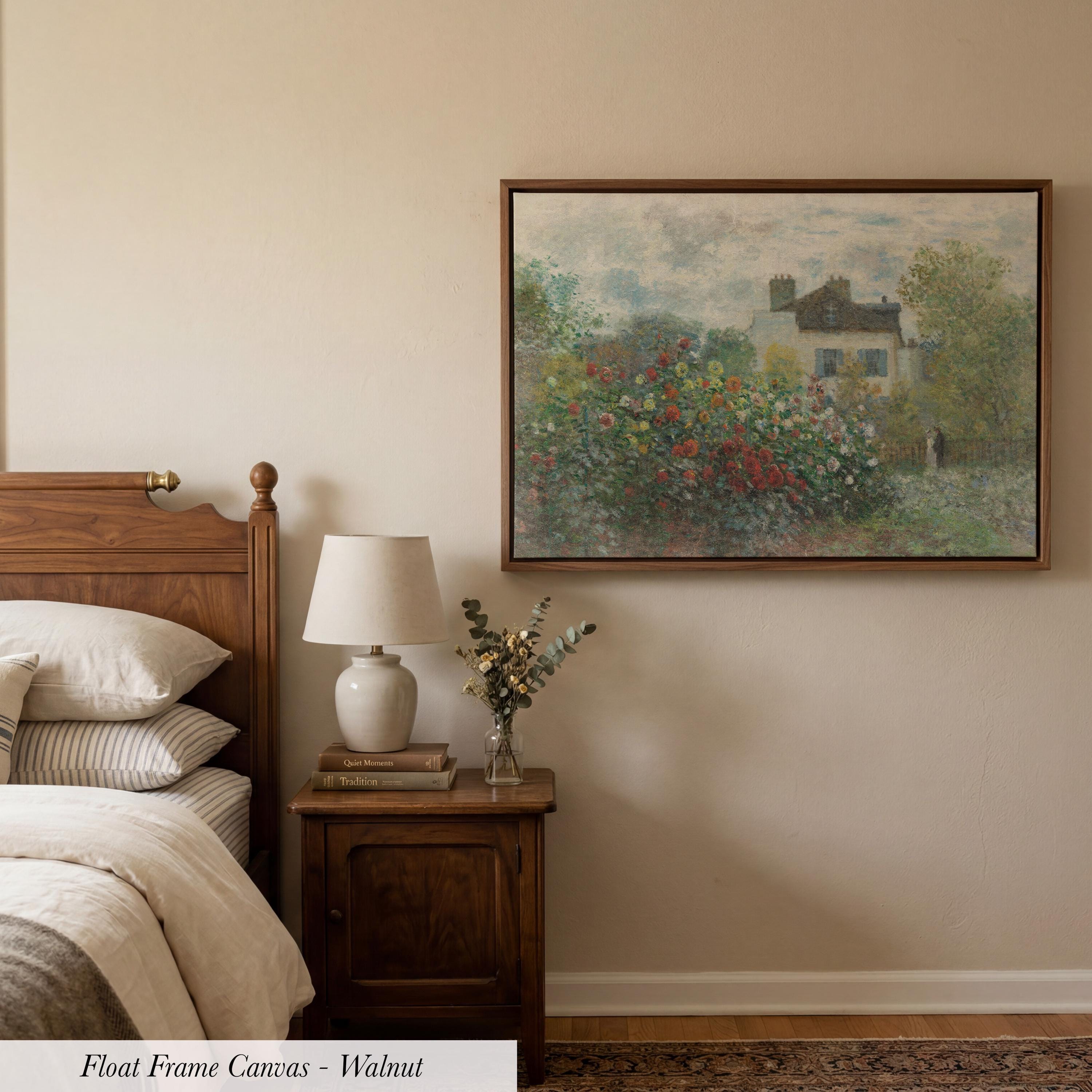 Monet Garden Cotton Float Frame Canvas Art Print | 2216