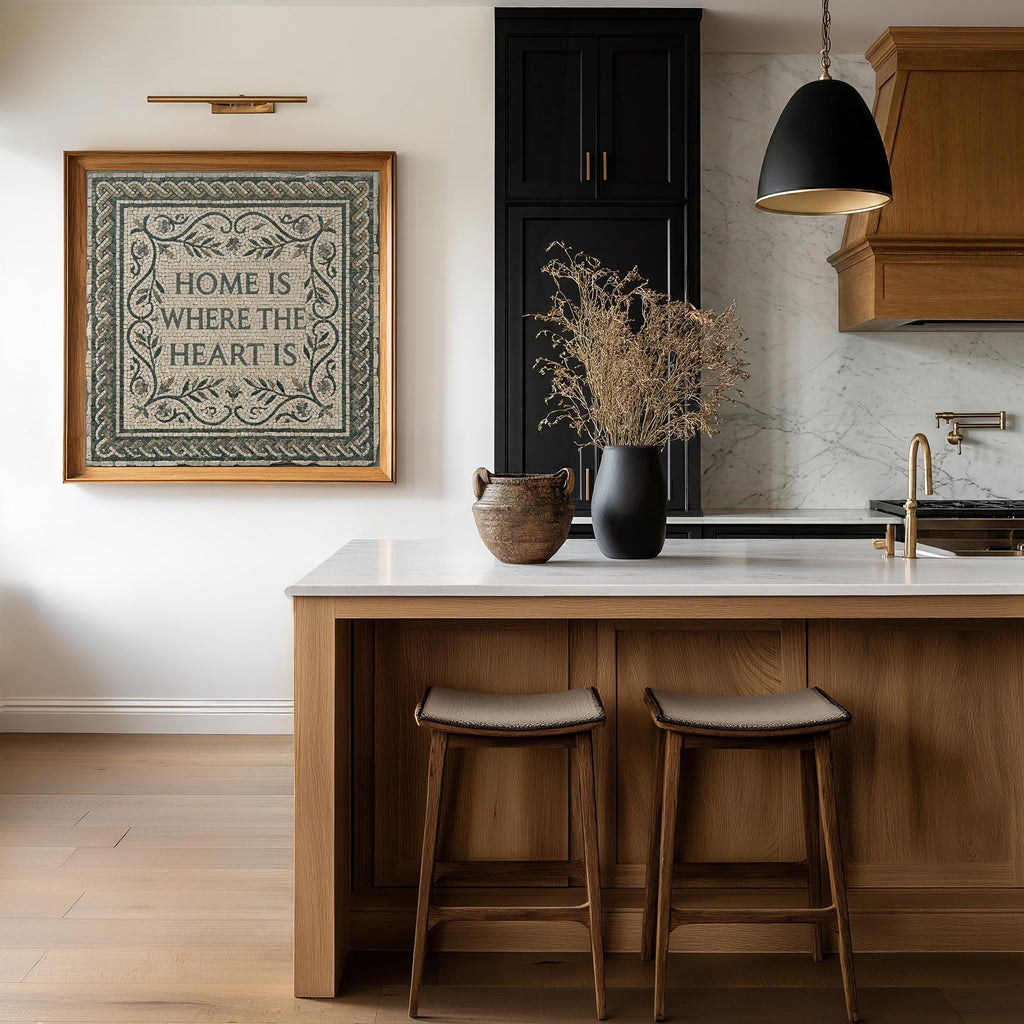 Home Is Where The Heart Is Farmhouse Mosaic Wall Art | 1971