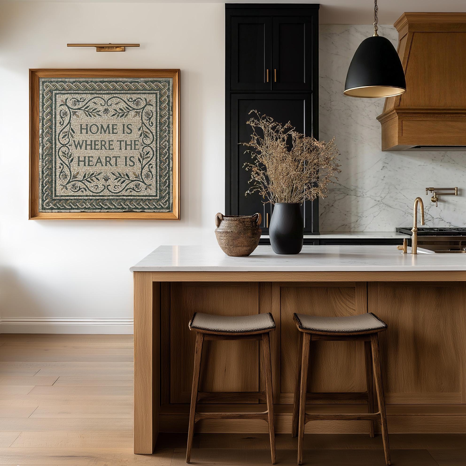 Home Is Where The Heart Is Farmhouse Mosaic Wall Art | 1971