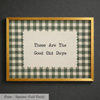 Vintage Green Gingham Good Old Days Art | 1959
