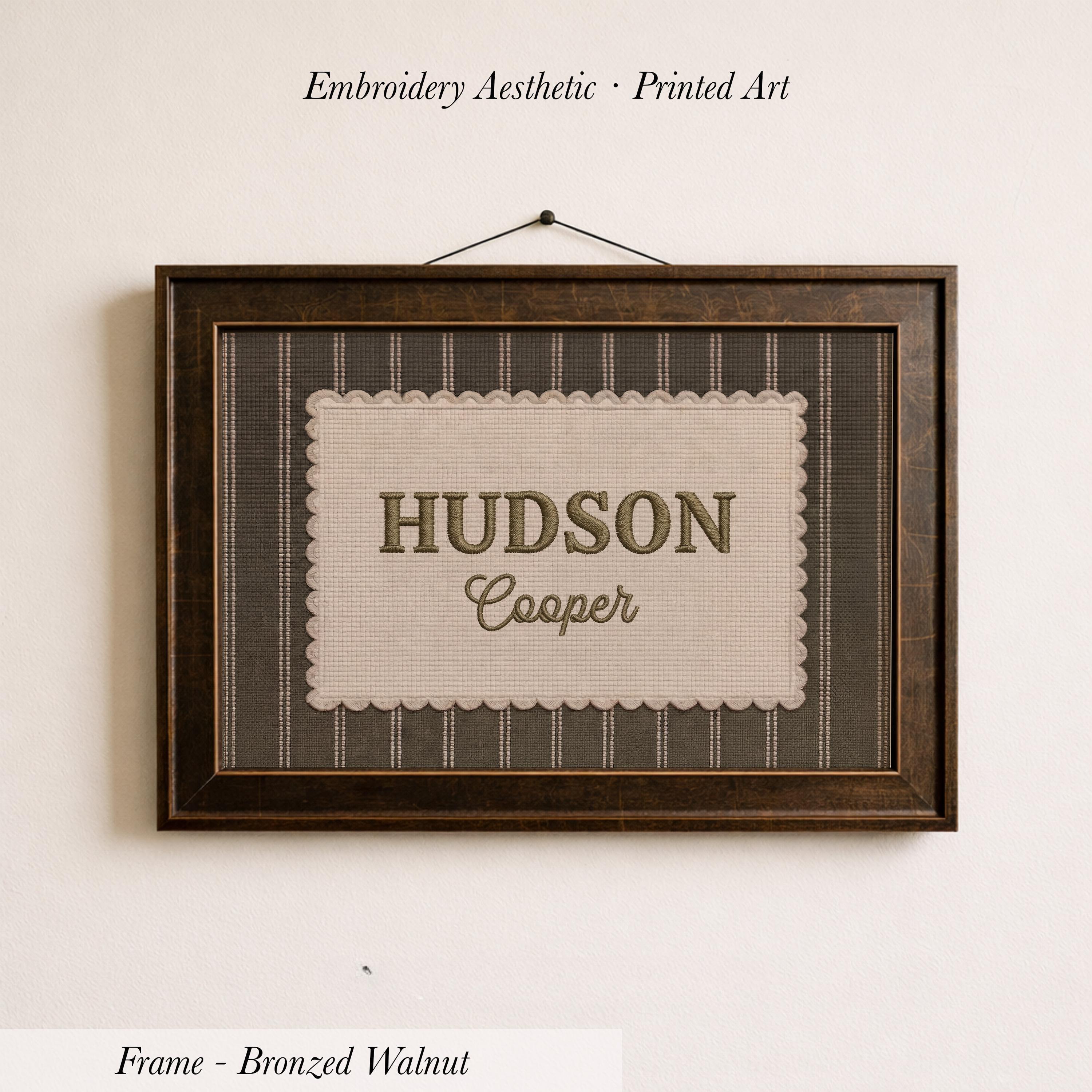 Custom Name Personalized Embroidery Style Wall Art | 2168