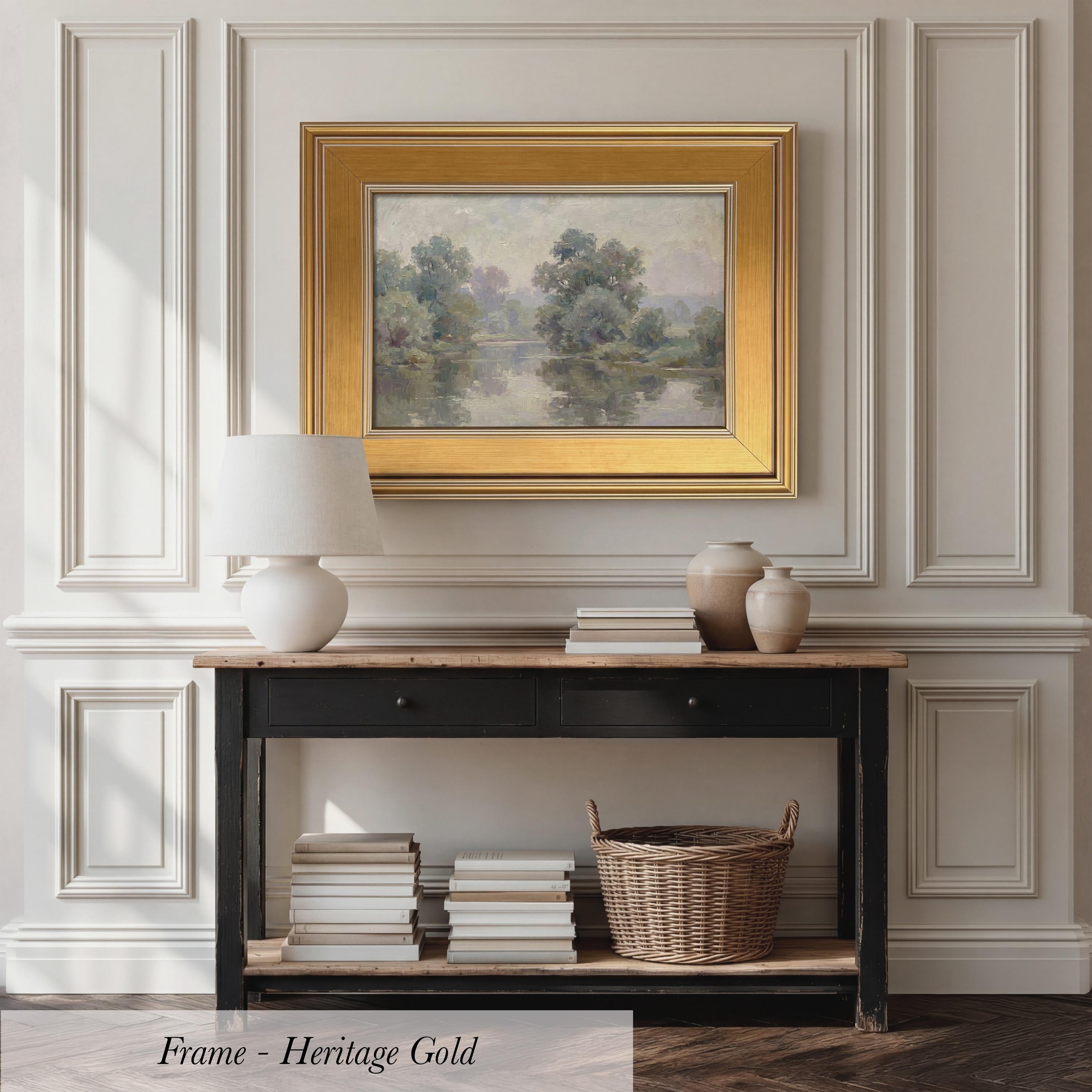 Vintage Style Oil Painting | Large Framed Nature Wall Art for Living Room | 1818