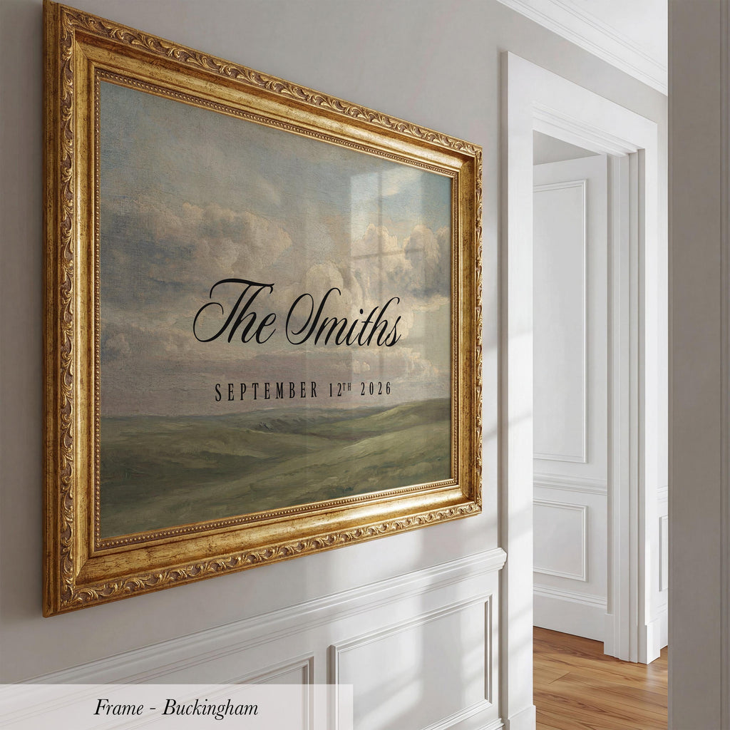 Framed Vintage Last Name Wedding Sign Painting | 2145