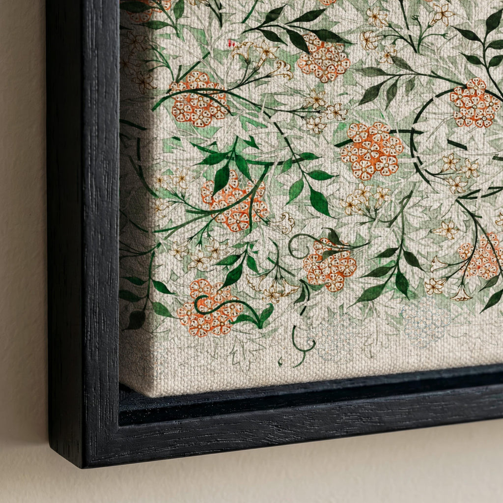 William Morris Botanical Cotton Float Frame Canvas Art Print | 2210