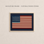 American Flag Print - Rustic Americana Oil Painting Style Gold Framed Patriotic Decor | 2134
