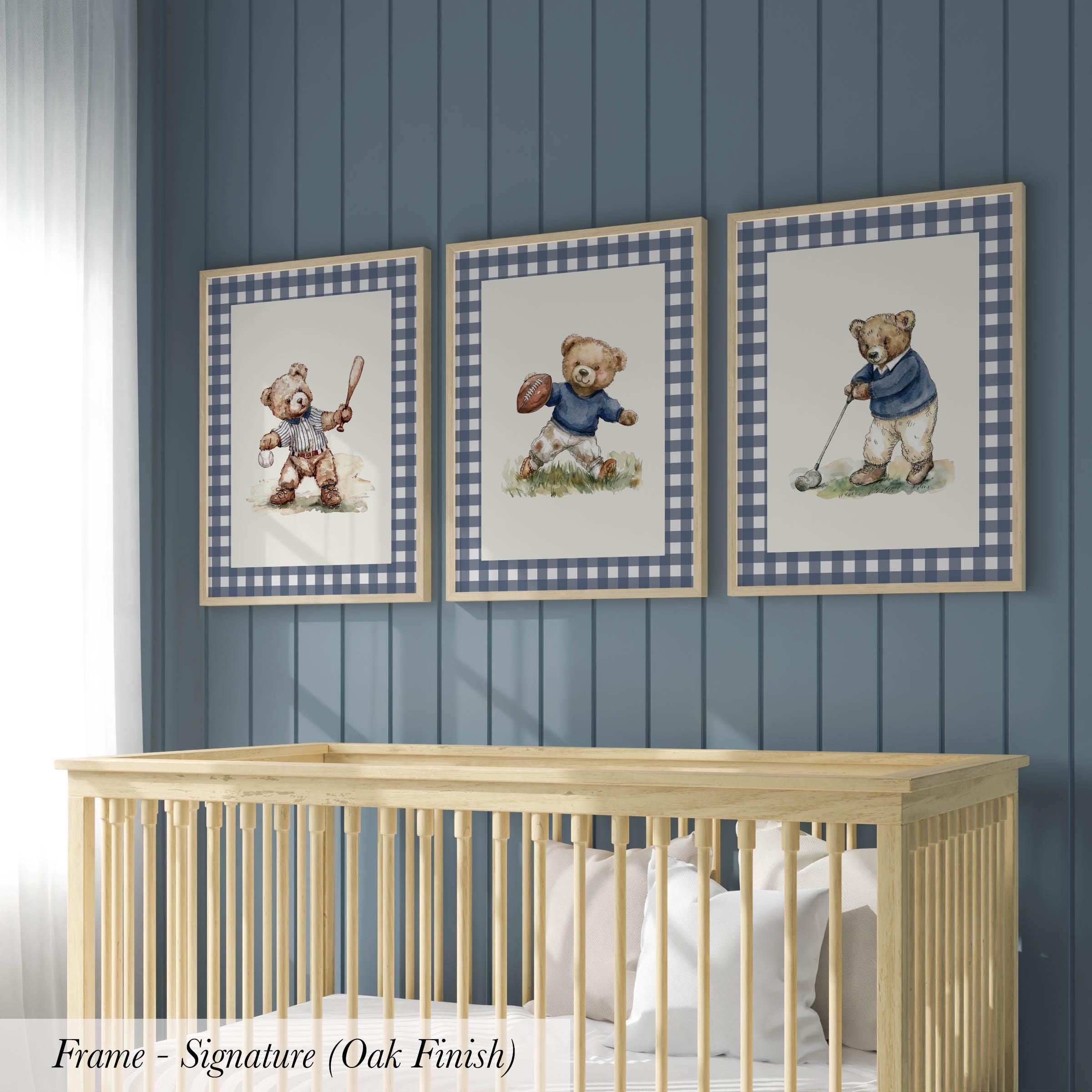 Sport Boy Gingham Teddy Bear Prints | 1899