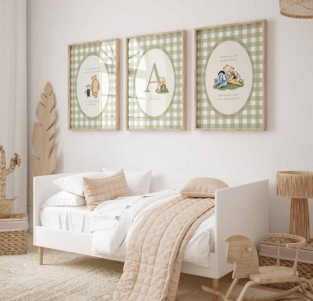 Winnie the Pooh Personalized Gingham Art | 1400B