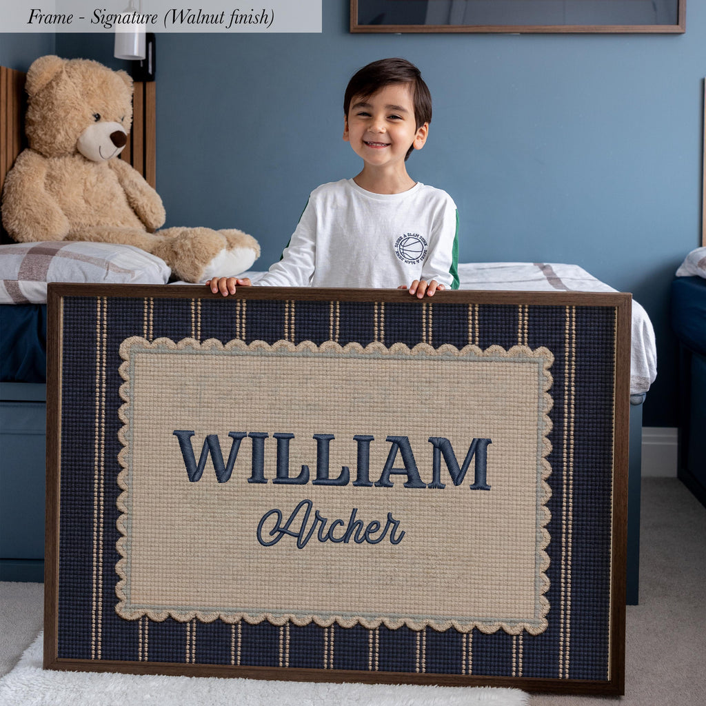 Custom Name Personalized Embroidery Style Wall Art | 2168