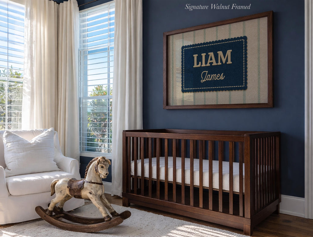 Custom Name Print Personalized Embroidery Style Wall Art | 2234