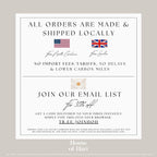 All orders are made & shipped locally