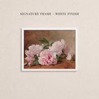 Vintage Pink Peony Oil Painting Print | 2264