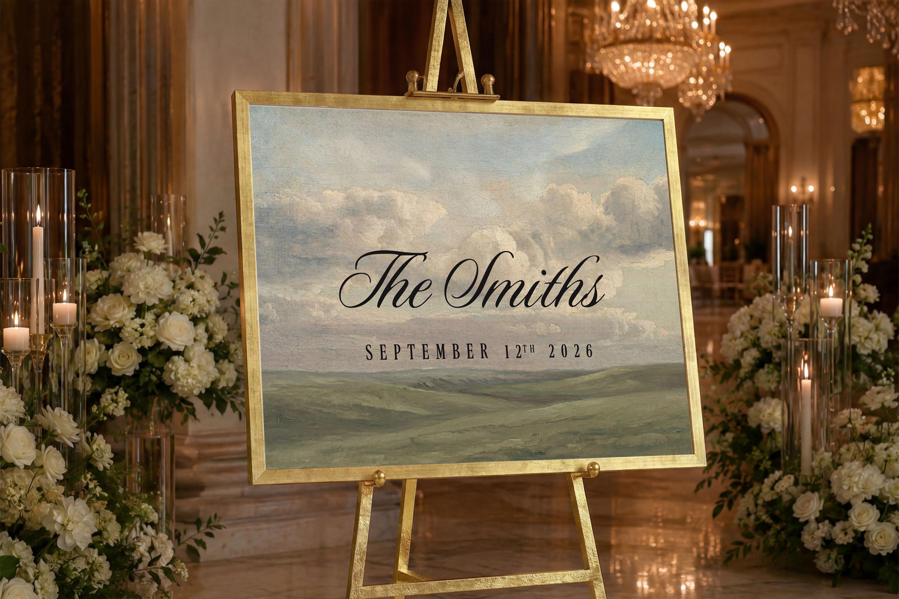 Framed Vintage Last Name Wedding Sign Painting | 2145