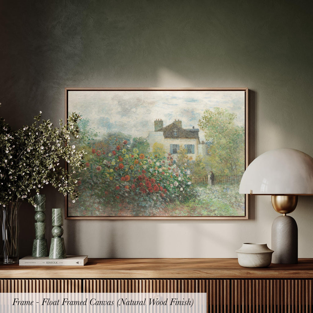 Monet Garden Cotton Float Frame Canvas Art Print | 2216
