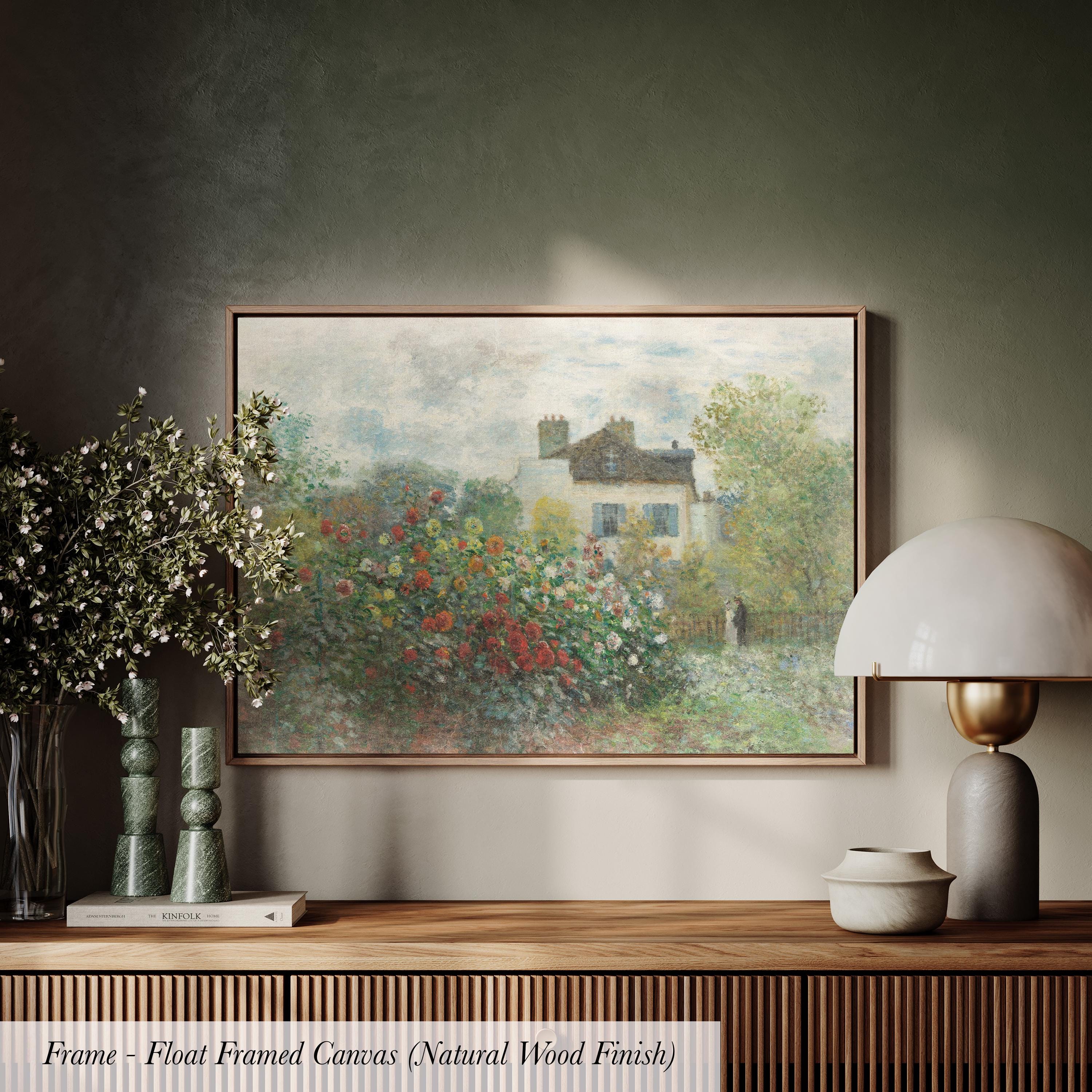 Monet Garden Cotton Float Frame Canvas Art Print | 2216
