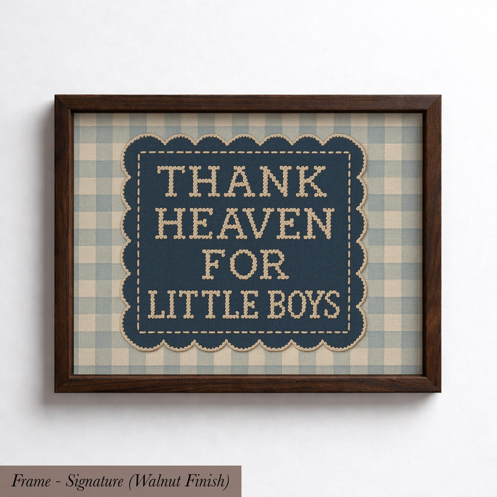 Thank Heaven For Little Boys Vintage Nursery Wall Art | 1638