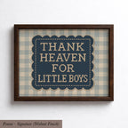 Thank Heaven For Little Boys Vintage Nursery Wall Art | 1638