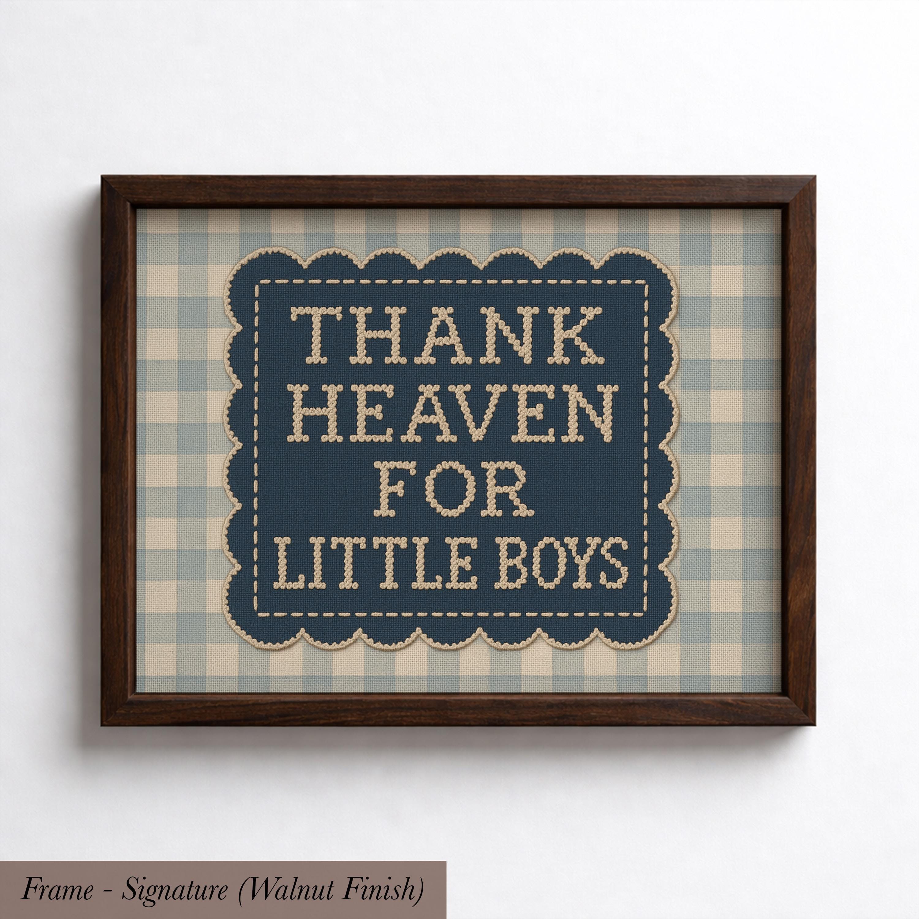 Thank Heaven For Little Boys Vintage Nursery Wall Art | 1638
