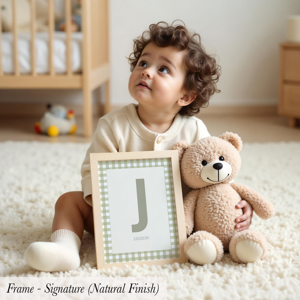 Personalized Name Initial Nursery Sports Wall Art ∙ 1995