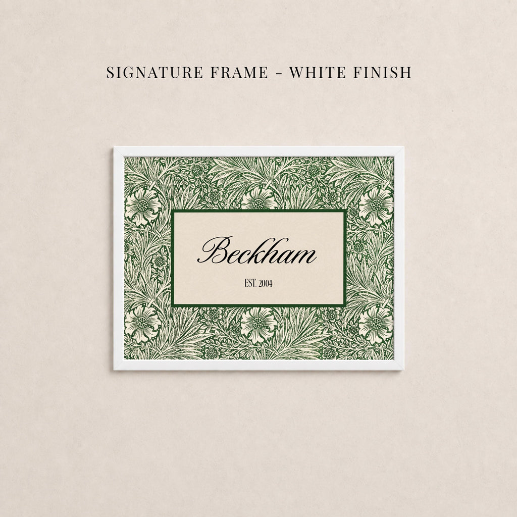 Custom Family Name Sign Vintage William Morris Botanical Wall Art | 2244