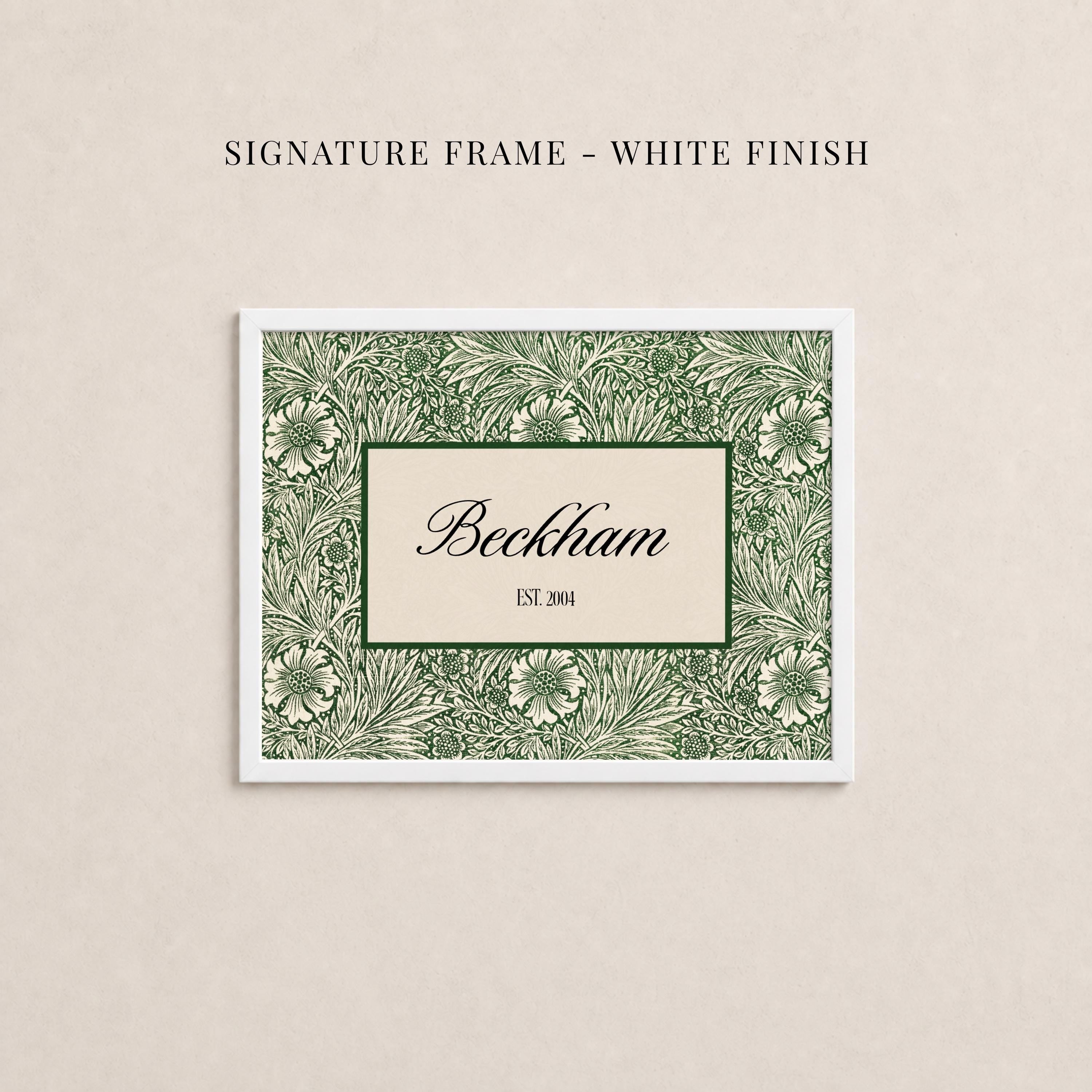 Custom Family Name Sign Vintage William Morris Botanical Wall Art | 2244