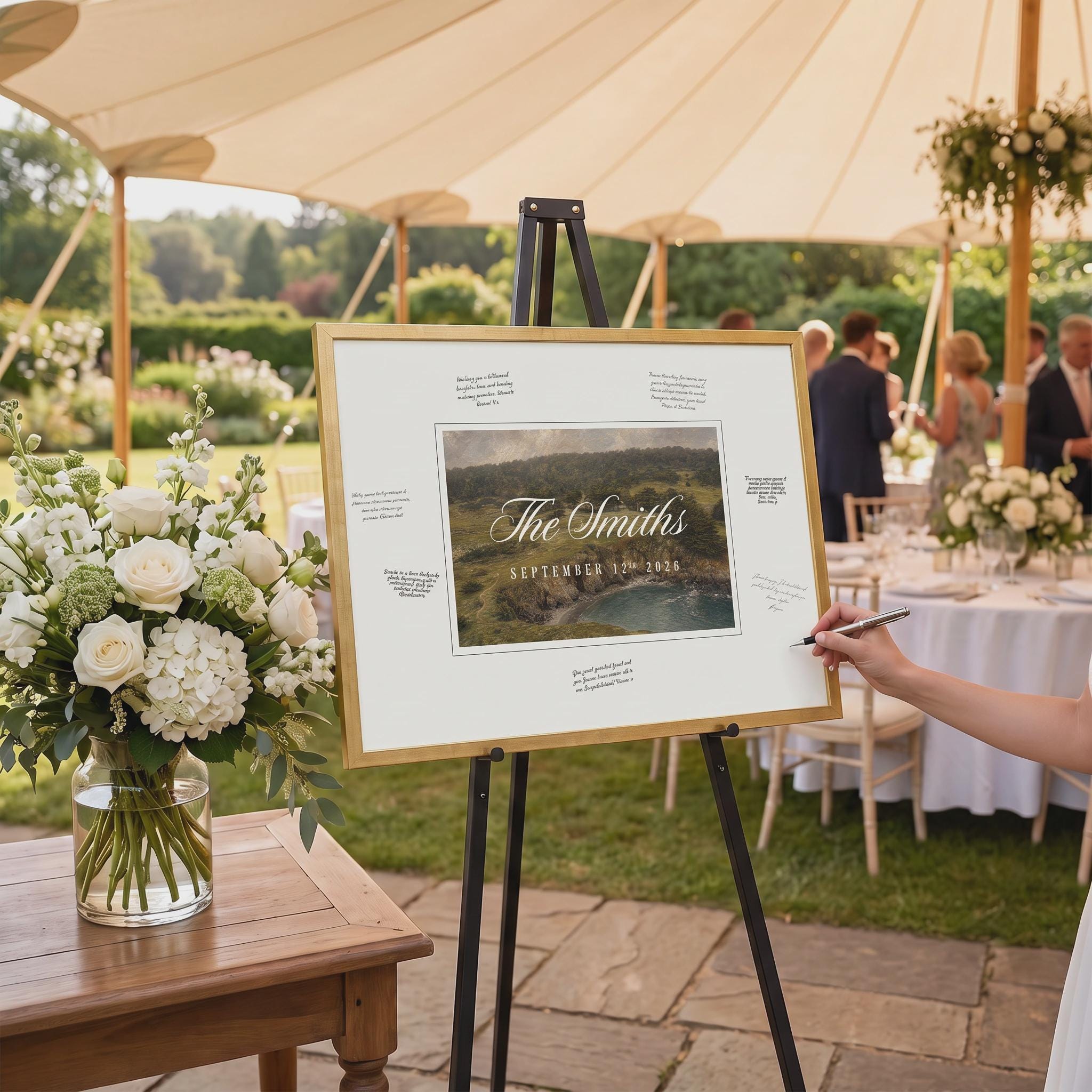 Wedding Guest book Alternative - Personalized Last Name & Date | 2256